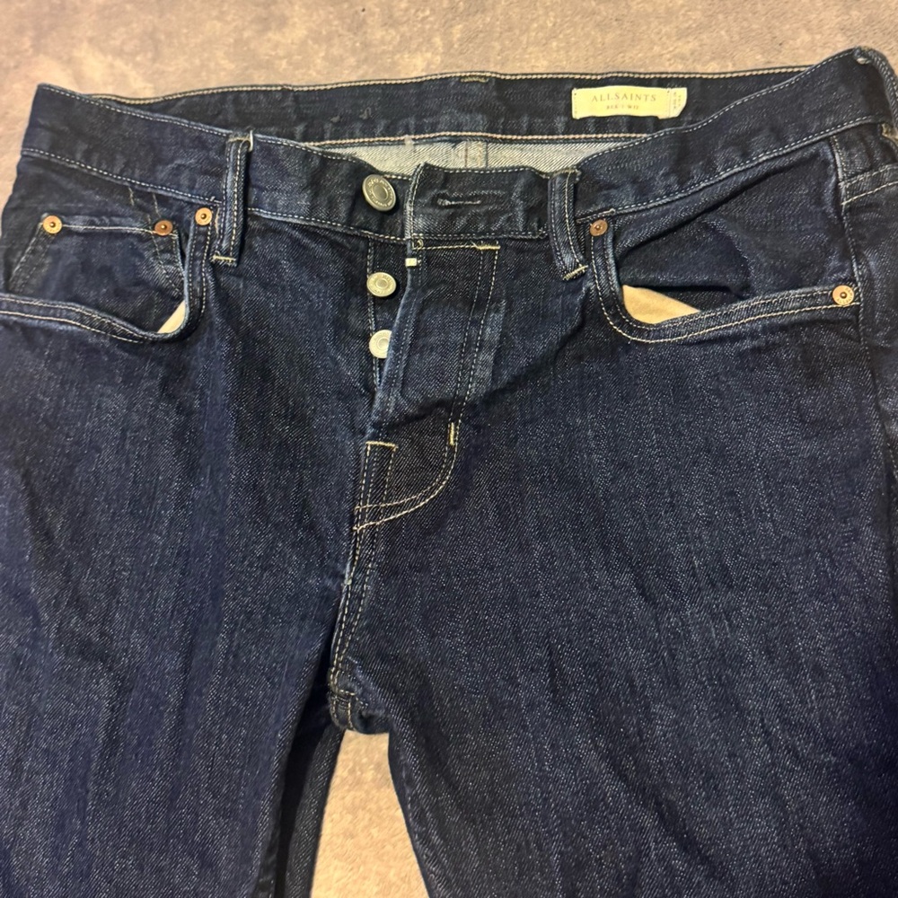 AllSaints Slim Men’s Jeans in Dark Indigo/Blue